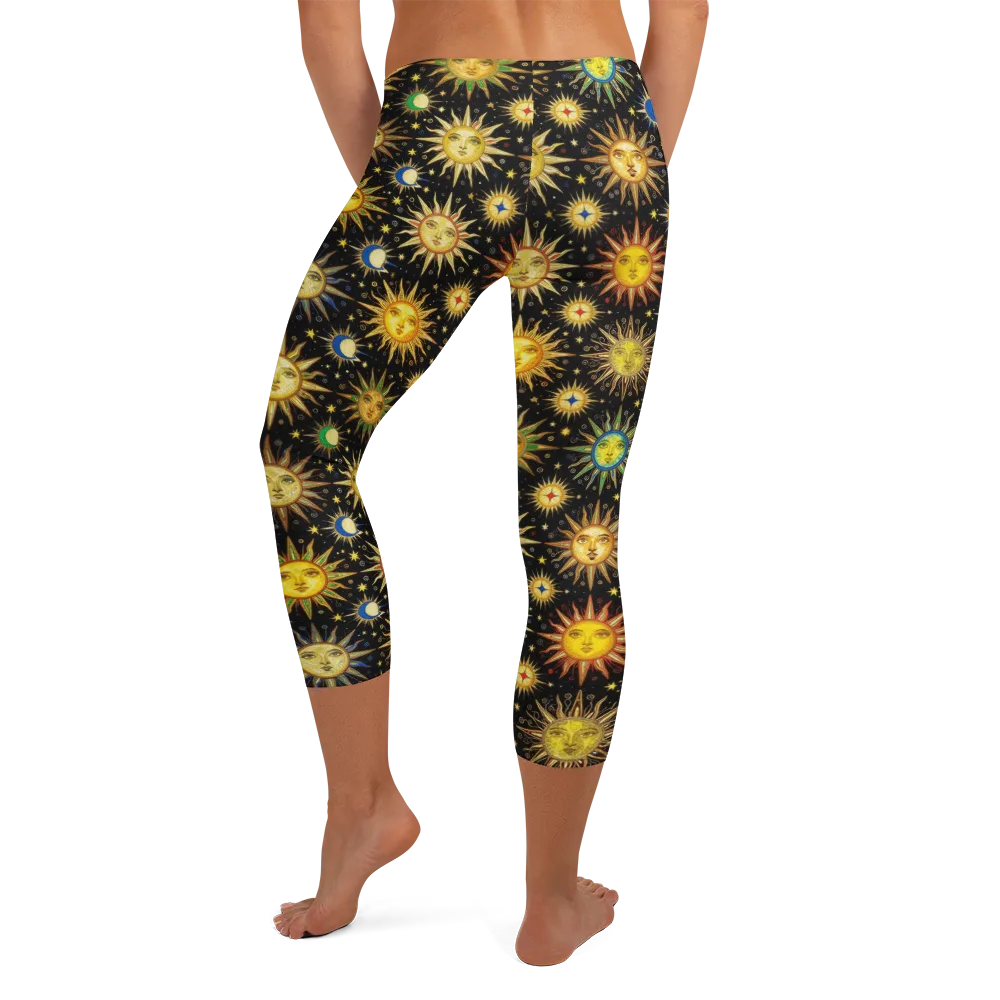 Celestial Masquerade on Capri Leggings — Back
