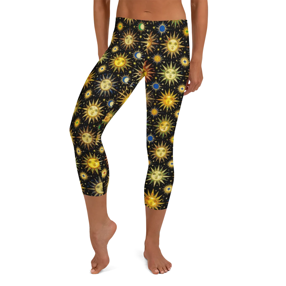 Celestial Masquerade on Capri Leggings — Front