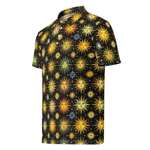Celestial Masquerade on a Men's Slim Fit Polo Shirt