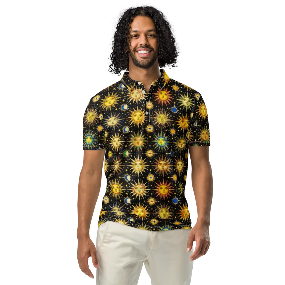 Celestial Masquerade on Men's Slim Fit Polo Shirt — Front