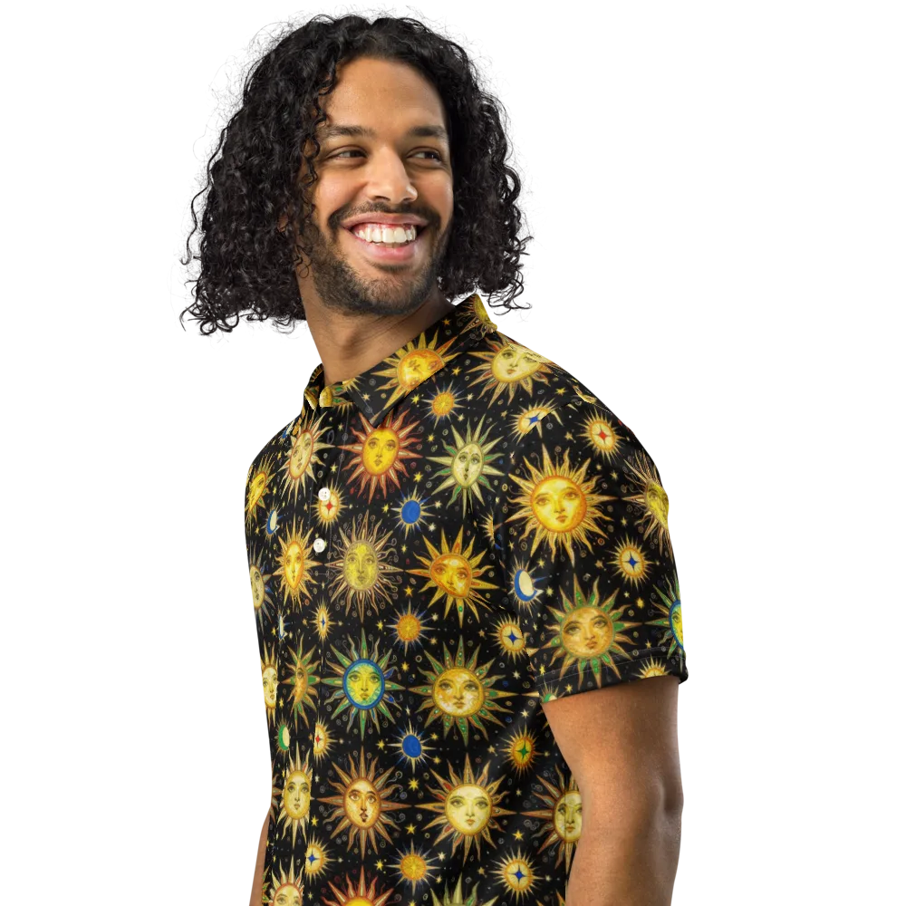 Celestial Masquerade on Men's Slim Fit Polo Shirt — Left Front