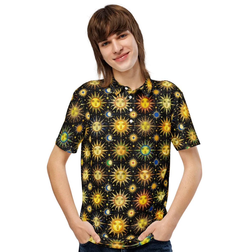 Celestial Masquerade on Men's Slim Fit Polo Shirt — Front