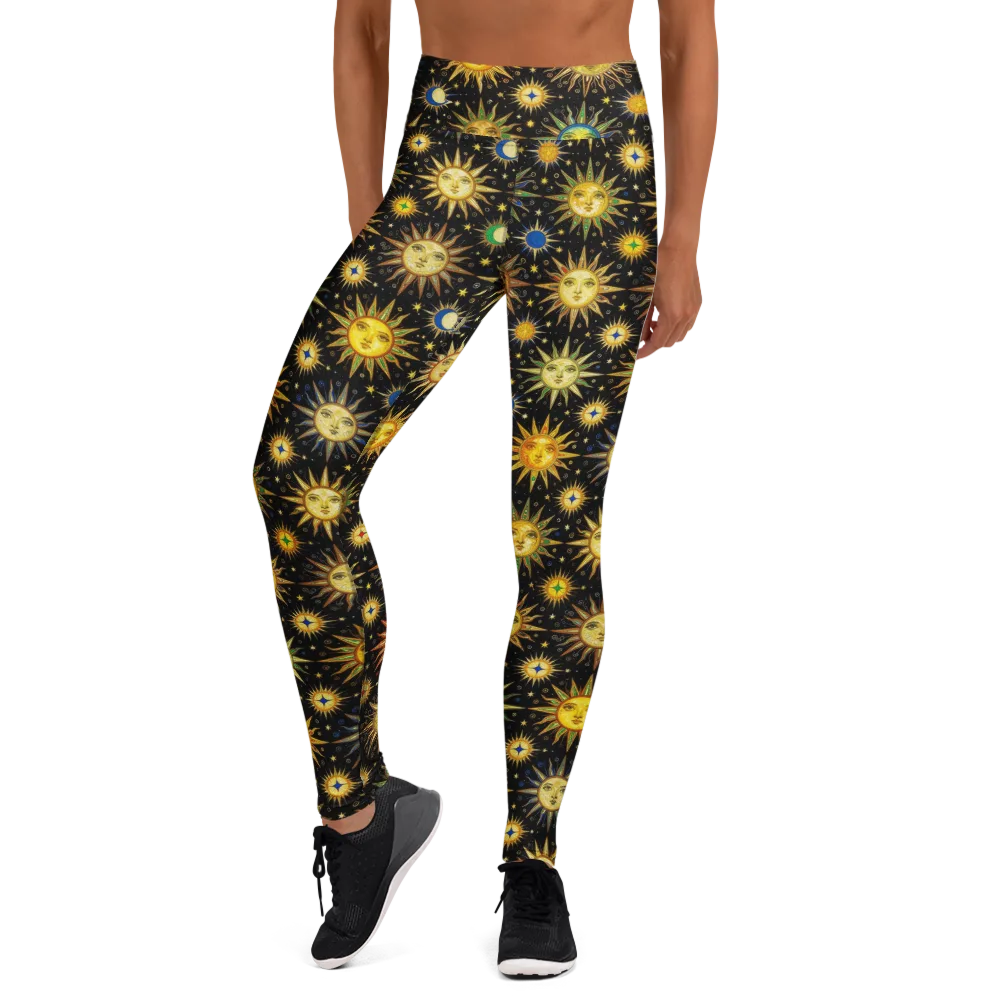 Celestial Masquerade on Yoga Leggings — Front