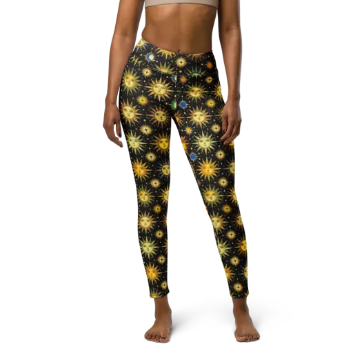 Celestial Masquerade on a Yoga Leggings