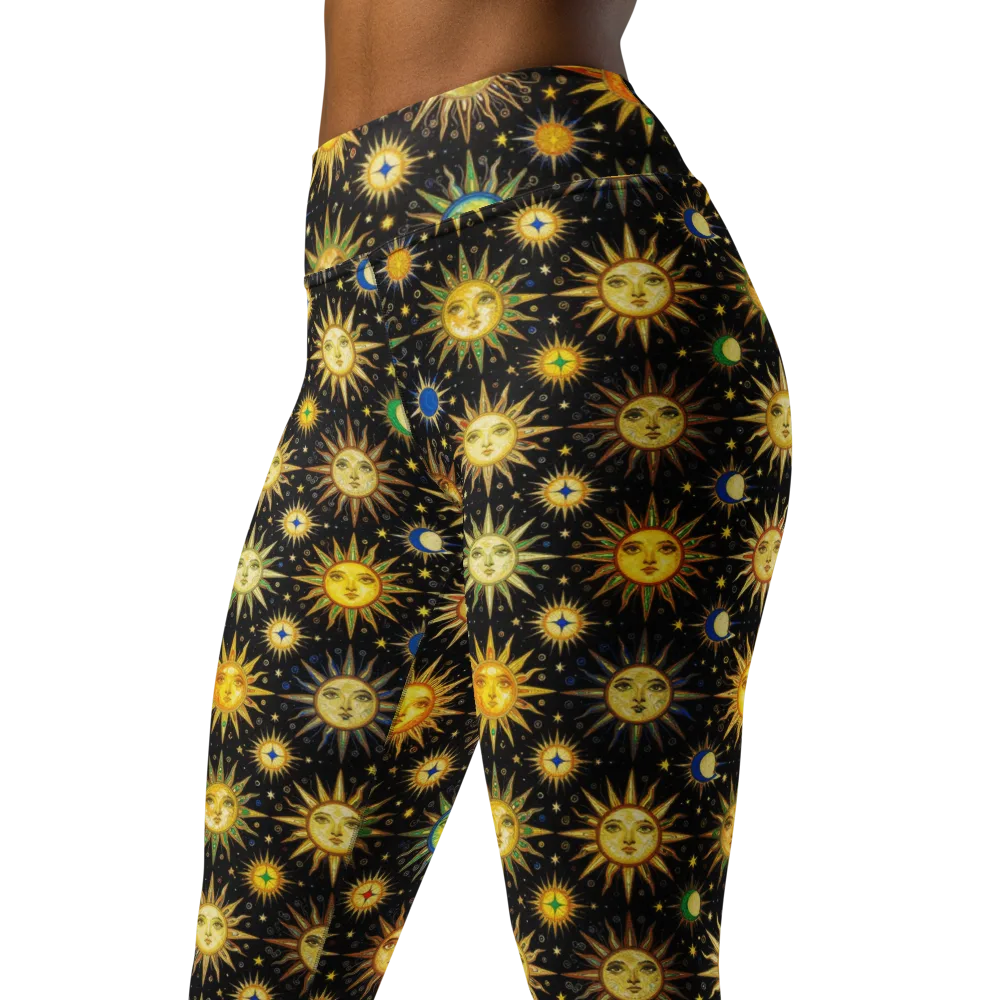 Celestial Masquerade on Yoga Leggings — Left Front