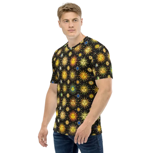Celestial Masquerade on a Men's Crew Neck T-Shirt