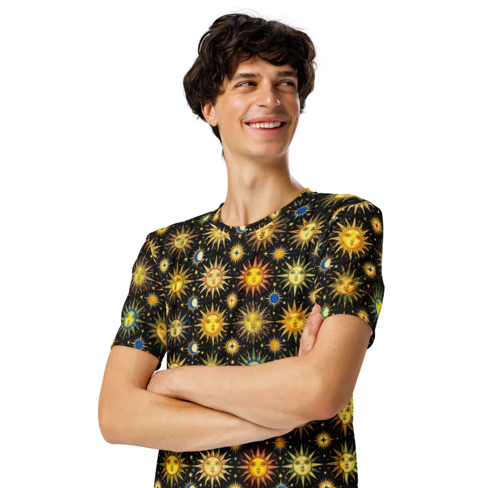 Celestial Masquerade on Men's Crew Neck T-Shirt — Left Front