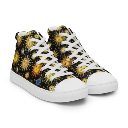 Celestial Masquerade on a Men's High Top Canvas Shoes