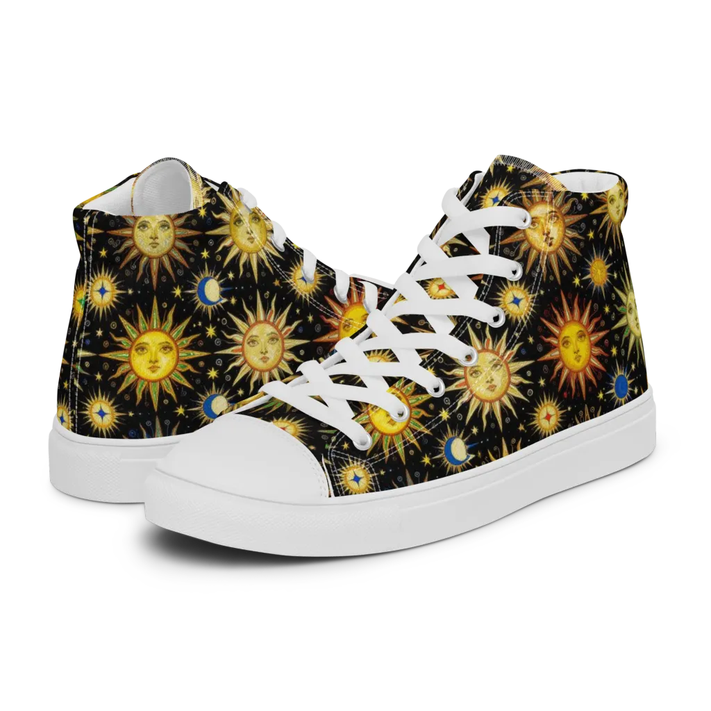 Celestial Masquerade on Women's High Top Canvas Shoes — Left