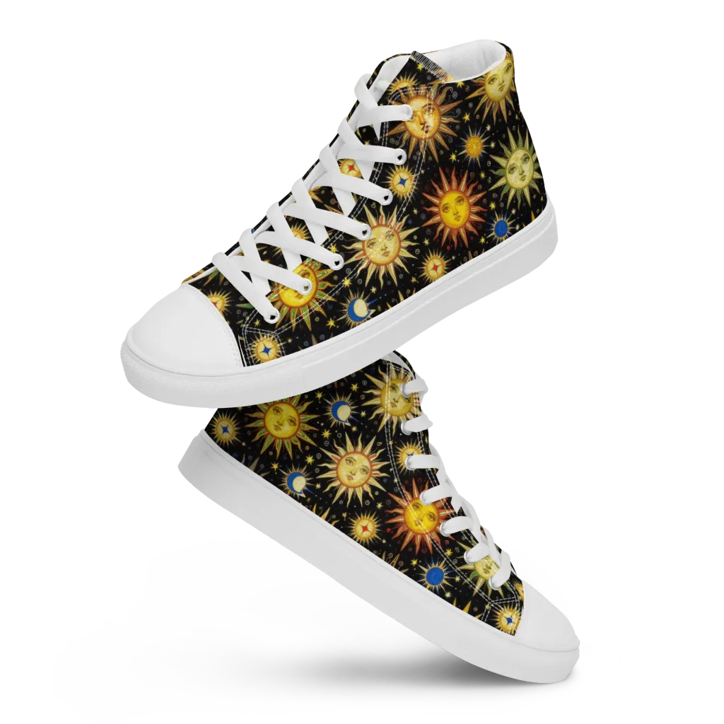 Celestial Masquerade on Women's High Top Canvas Shoes — Front