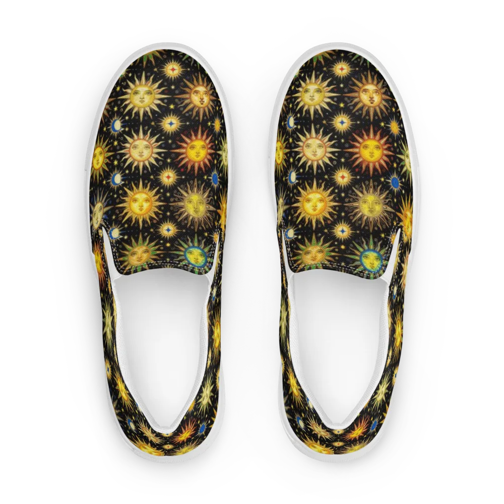 Celestial Masquerade on Men's Slip-On Canvas Shoes — Front