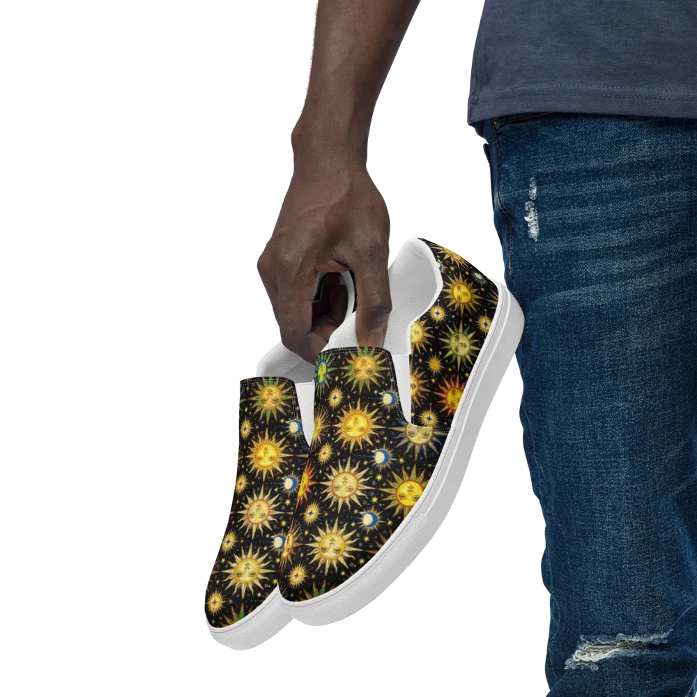 Celestial Masquerade on Men's Slip-On Canvas Shoes — Left Front