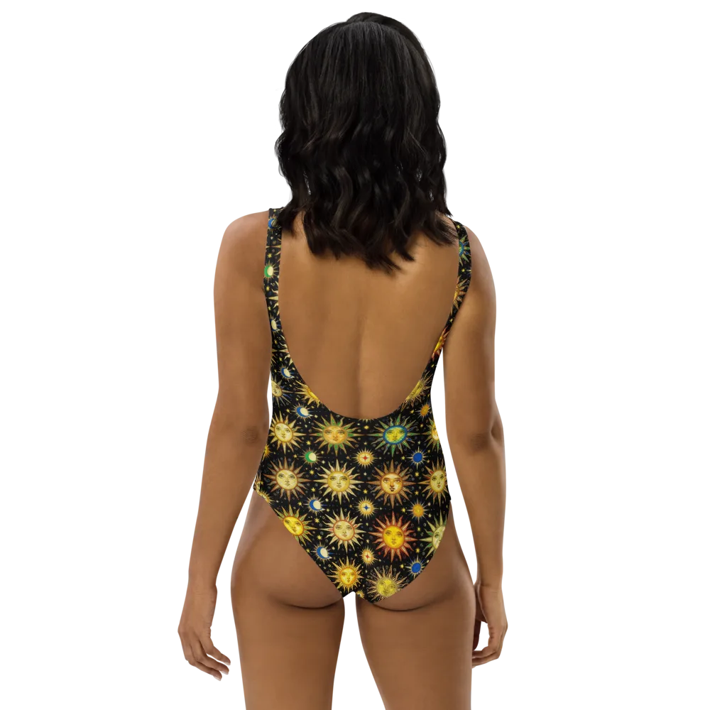 Celestial Masquerade on One-Piece Swimsuit — Back