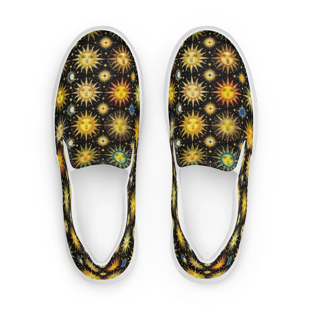 Celestial Masquerade on Women's Slip-On Canvas Shoes — Front