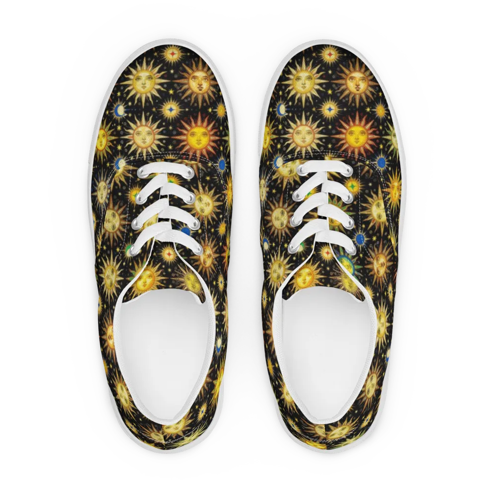 Celestial Masquerade on Men's Lace-Up Canvas Shoes — Front