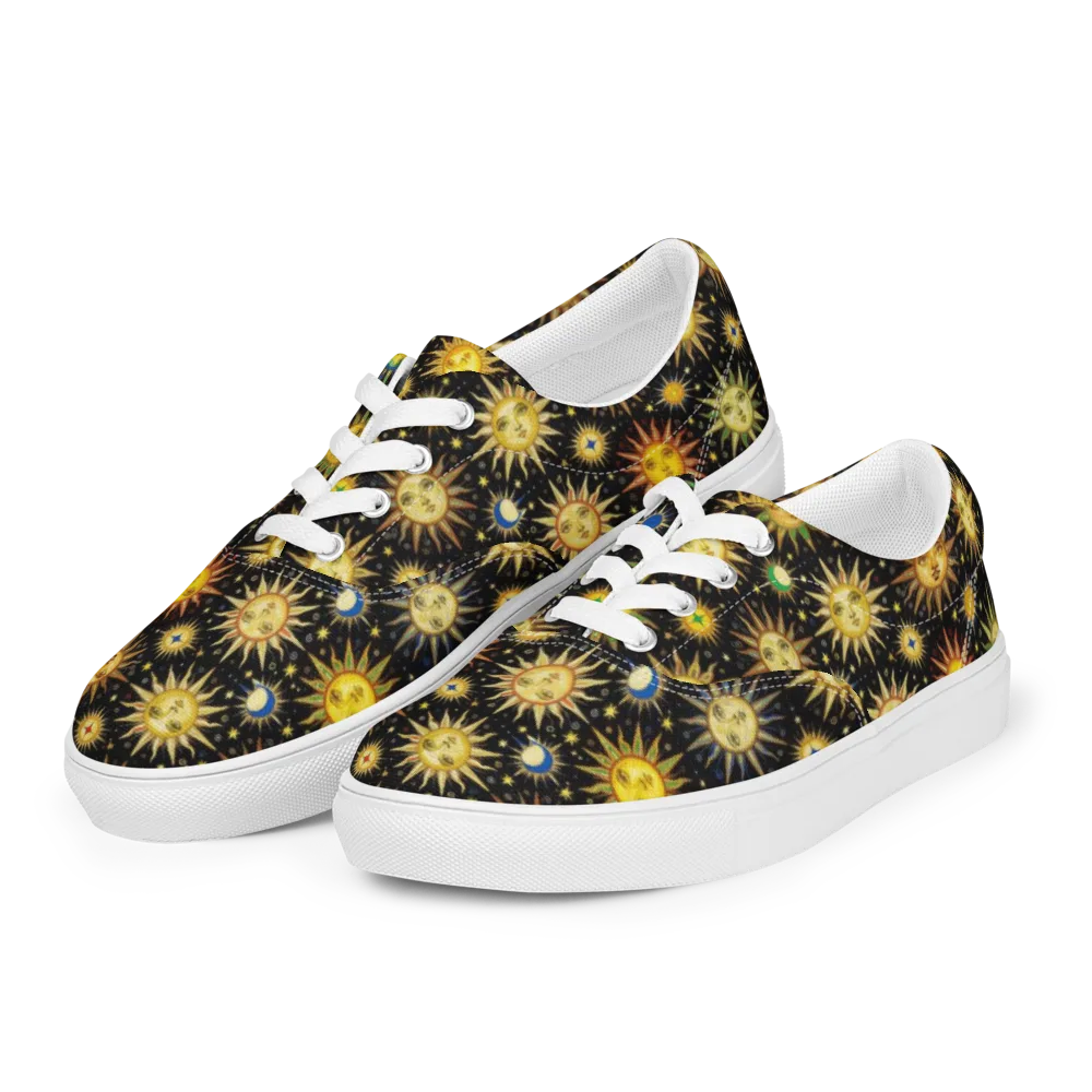 Celestial Masquerade on Men's Lace-Up Canvas Shoes — Left Front