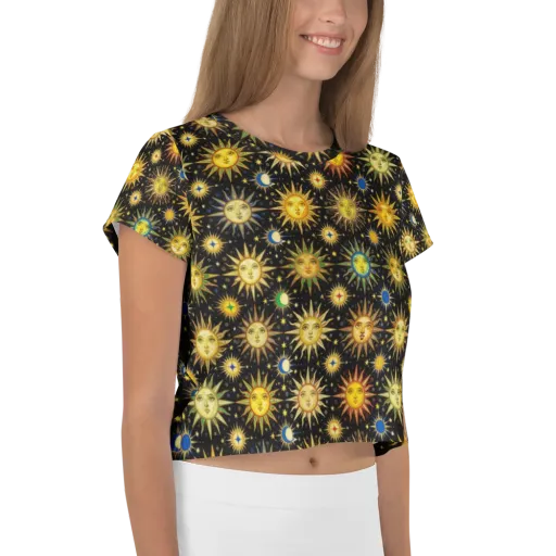 Celestial Masquerade on a Crop Tee