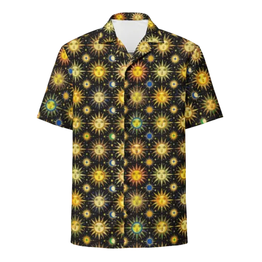 Celestial Masquerade on a Button Shirt