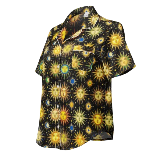 Celestial Masquerade on a Women's Short Sleeve Pajama Top