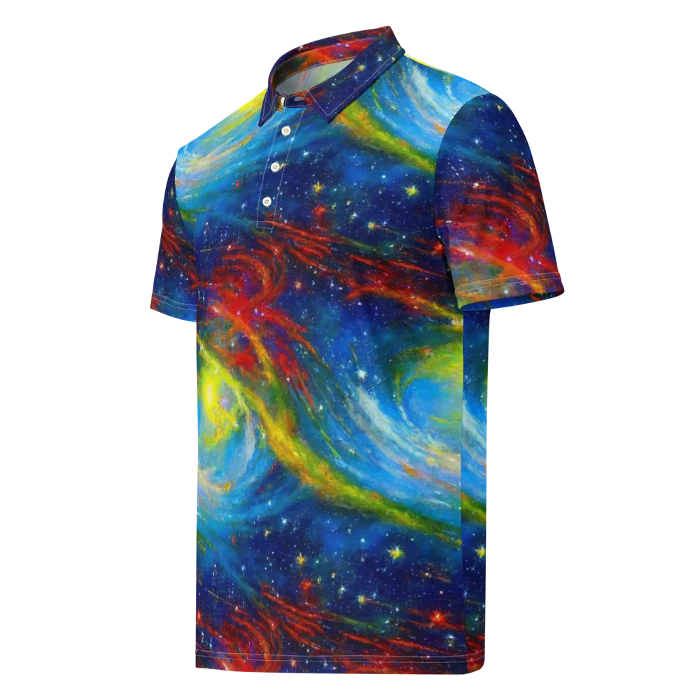 Deep-space Bloom on Men's Slim Fit Polo Shirt — Left Front