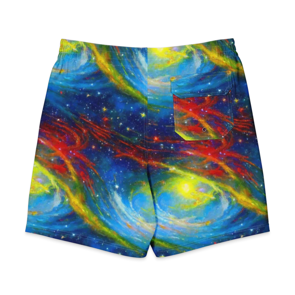 Deep-space Bloom on Men's Board Shorts — Back