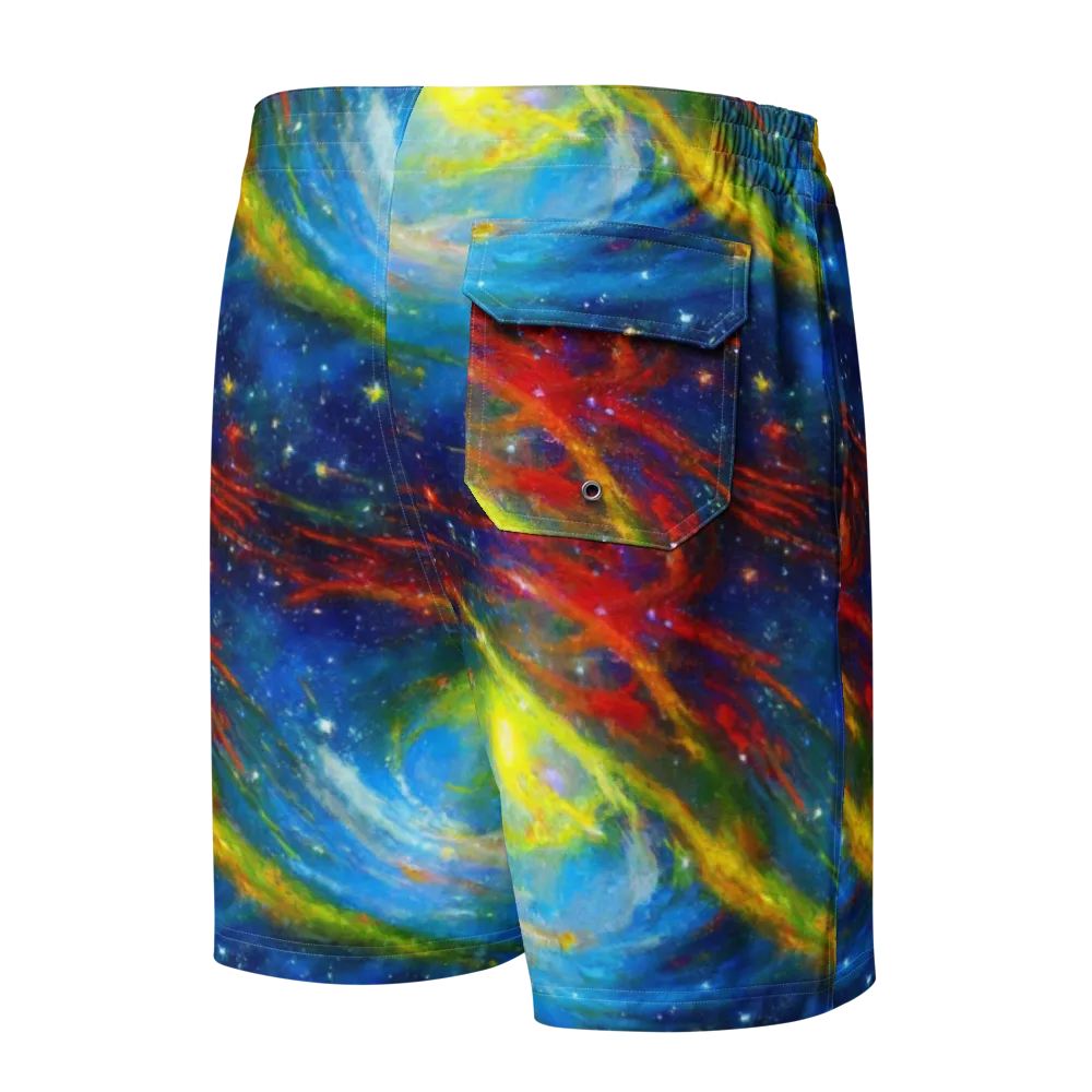 Deep-space Bloom on Men's Board Shorts — Back