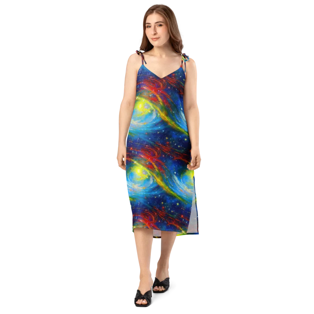Deep-space Bloom on Slip Dress — Front