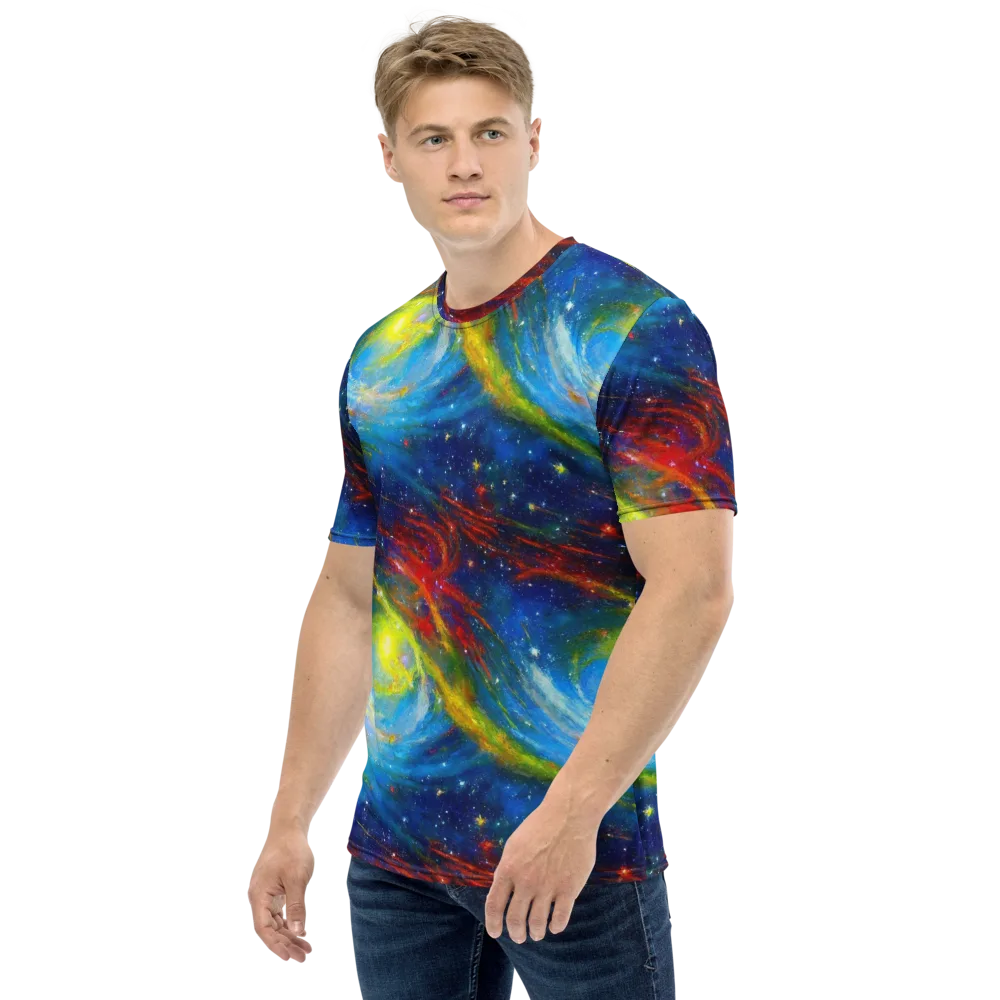 Deep-space Bloom on Men's Crew Neck T-Shirt — Left