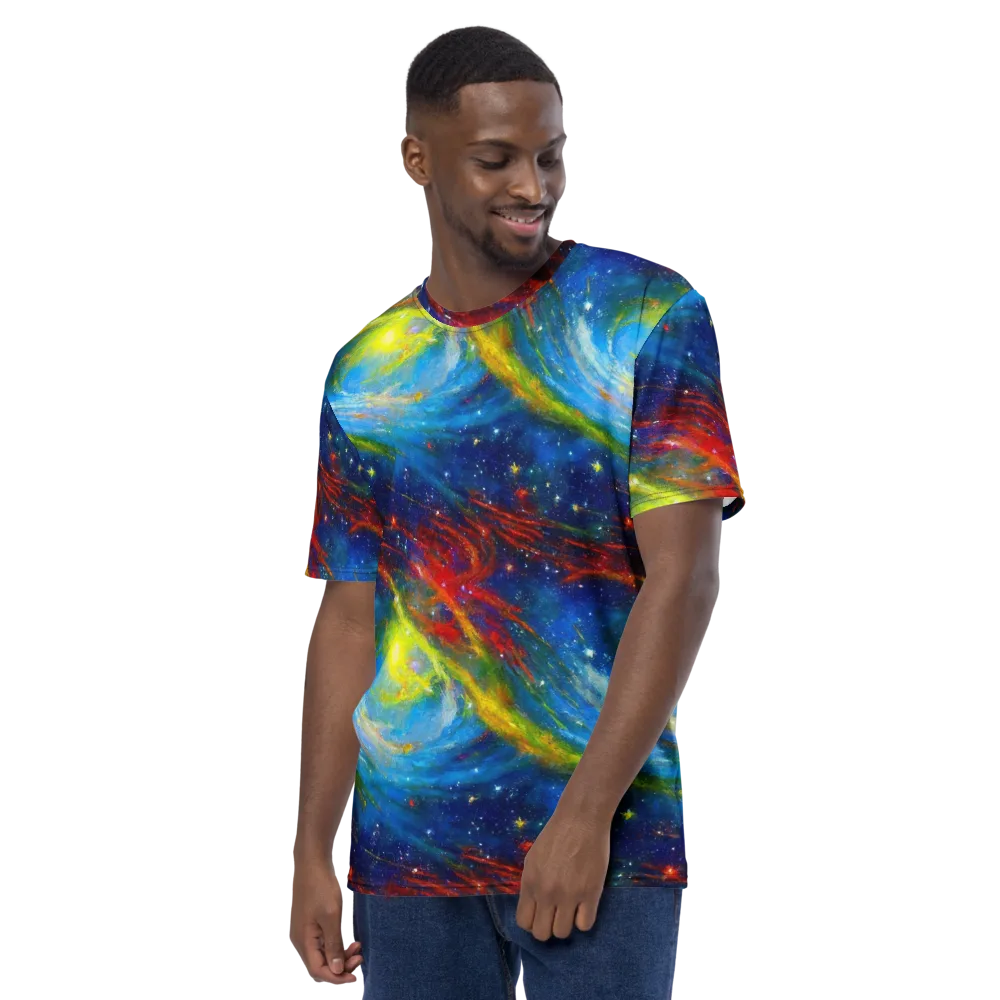 Deep-space Bloom on Men's Crew Neck T-Shirt — Left