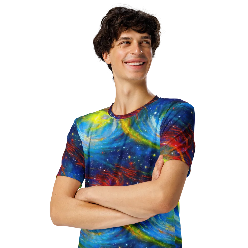 Deep-space Bloom on Men's Crew Neck T-Shirt — Left Front