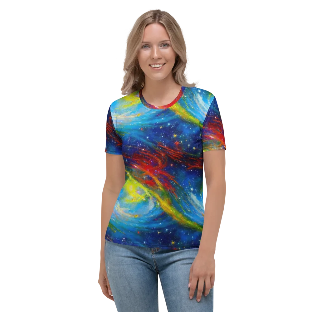 Deep-space Bloom on Women's Crew Neck T-Shirt — Front