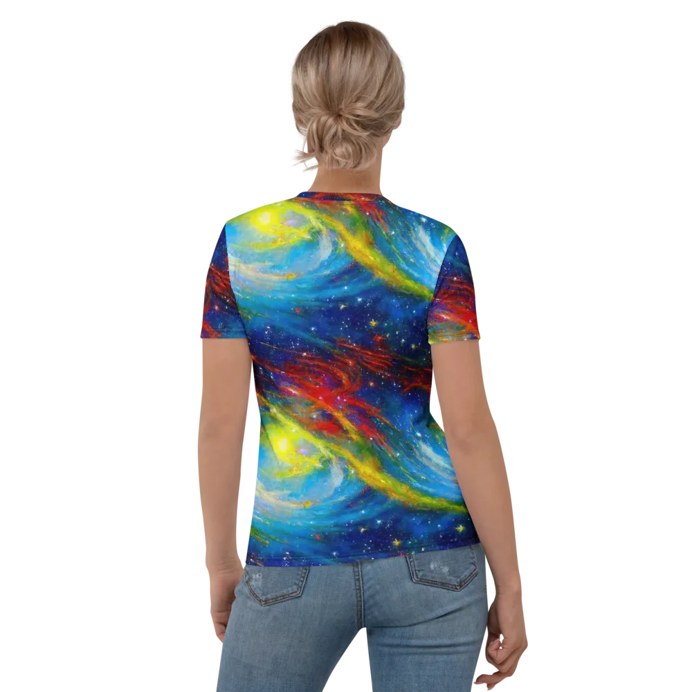 Deep-space Bloom on Women's Crew Neck T-Shirt — Back