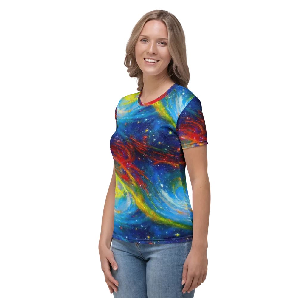 Deep-space Bloom on Women's Crew Neck T-Shirt — Left
