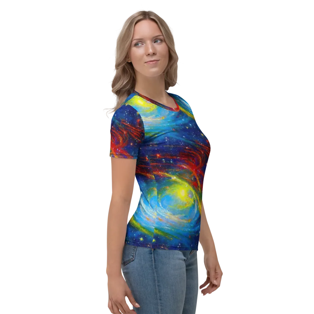 Deep-space Bloom on Women's Crew Neck T-Shirt — Right