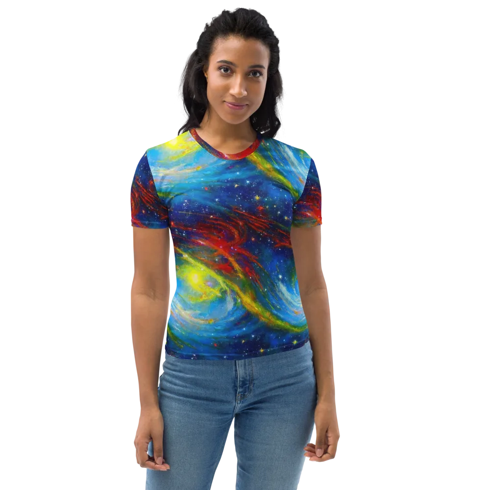 Deep-space Bloom on Women's Crew Neck T-Shirt — Front