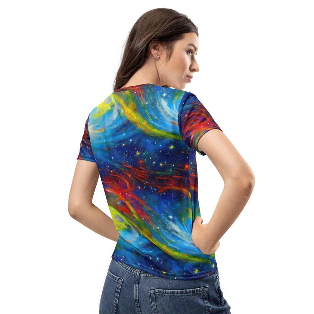 Deep-space Bloom on Women's Crew Neck T-Shirt — Back