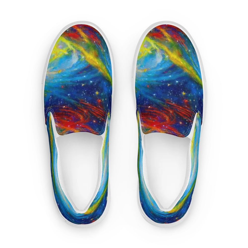 Deep-space Bloom on Men's Slip-On Canvas Shoes — Front