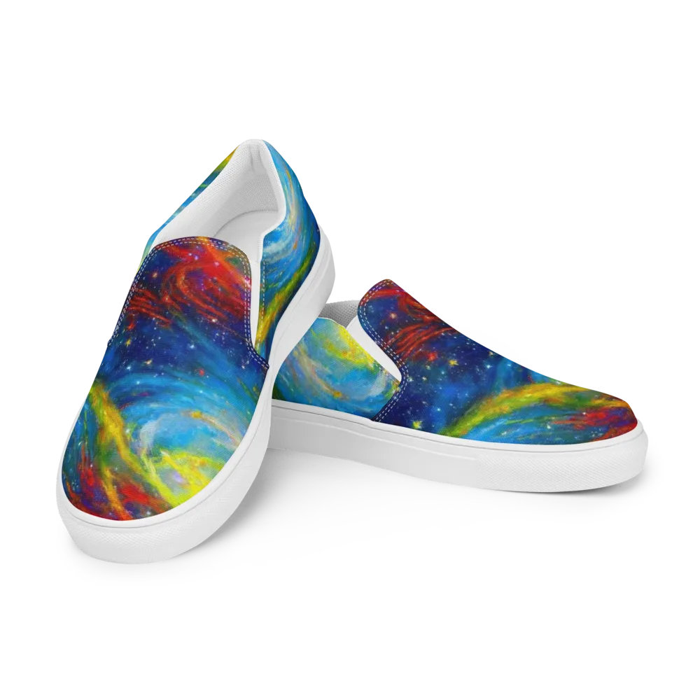 Deep-space Bloom on Men's Slip-On Canvas Shoes — Left Front