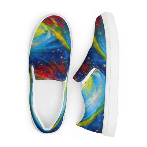 Deep-space Bloom on a Men's Slip-On Canvas Shoes