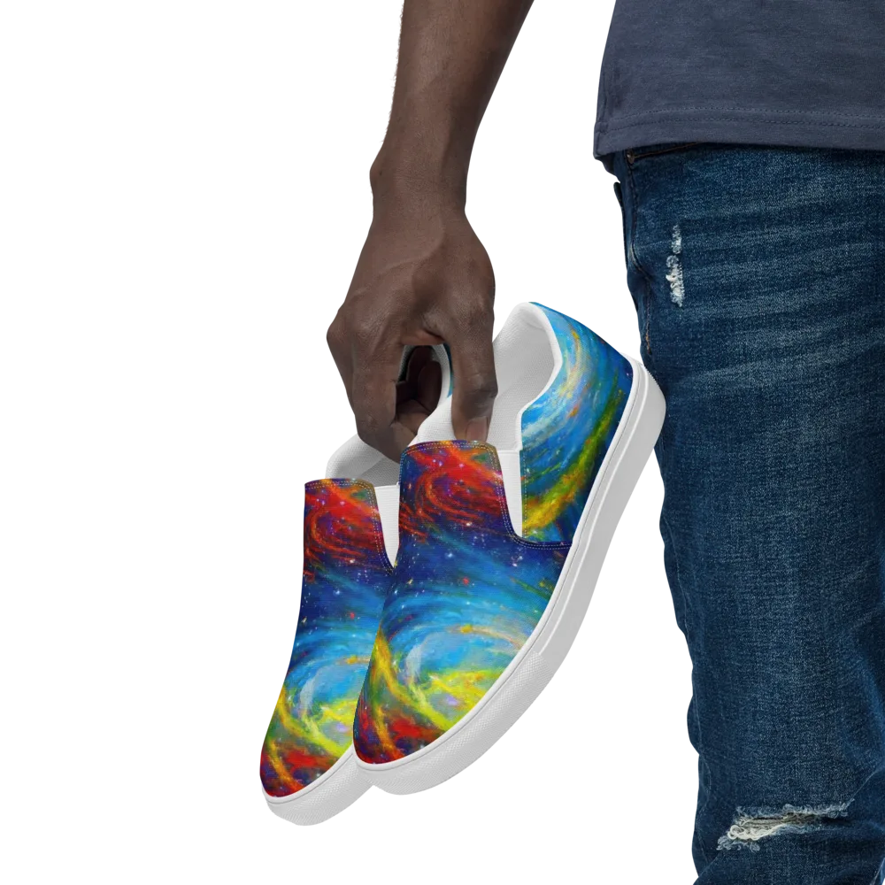 Deep-space Bloom on Men's Slip-On Canvas Shoes — Left Front