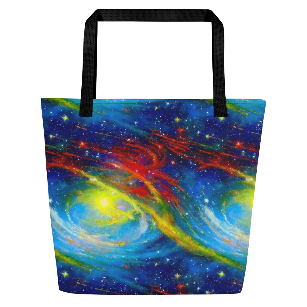 Deep-space Bloom on Large Tote Bag W/ Pocket — Front