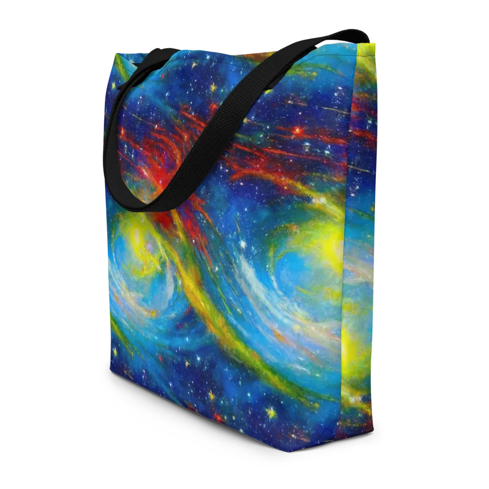 Deep-space Bloom on Large Tote Bag W/ Pocket — Front