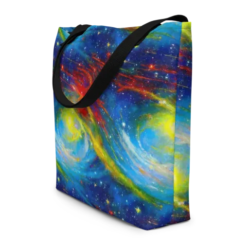 Deep-space Bloom on a Large Tote Bag W/ Pocket