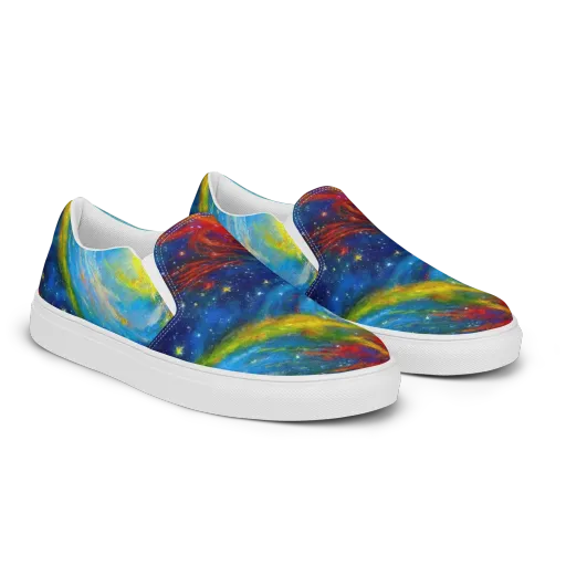 Deep-space Bloom on a Women's Slip-On Canvas Shoes