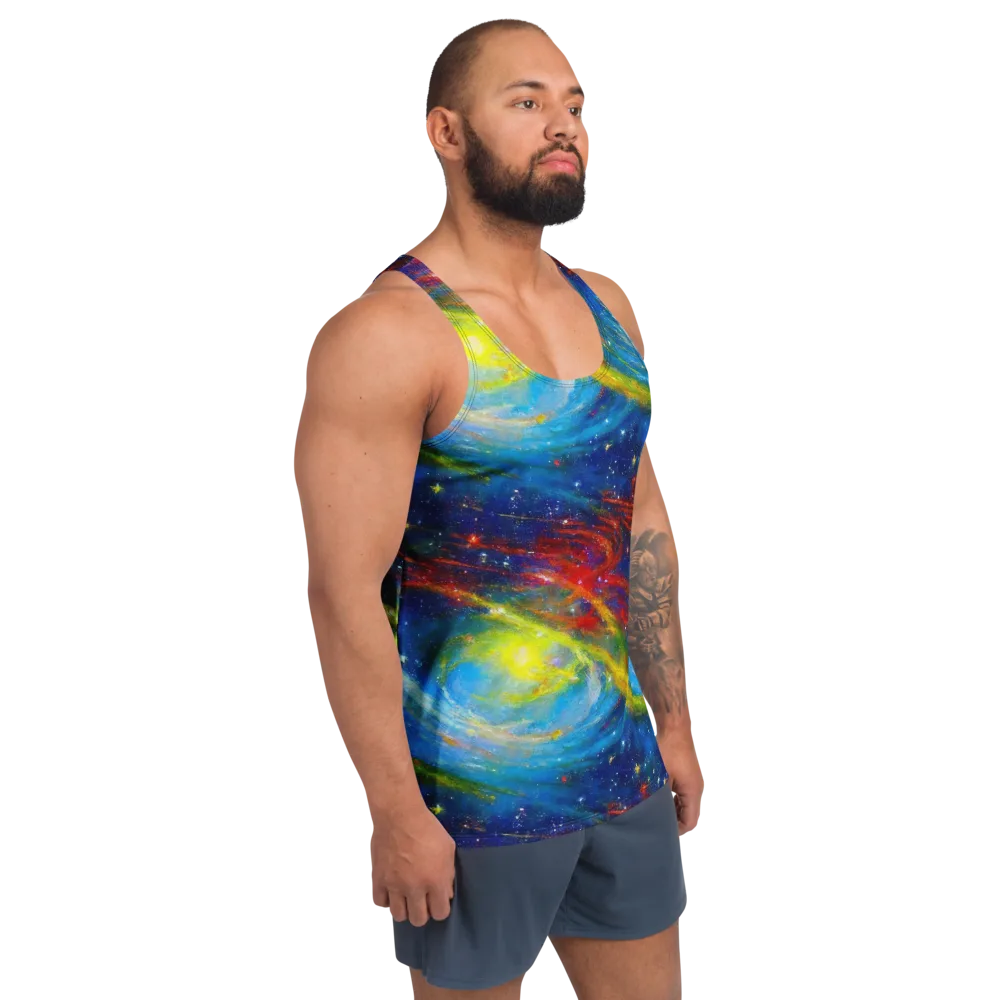 Deep-space Bloom on Men's Tank Top — Right Front