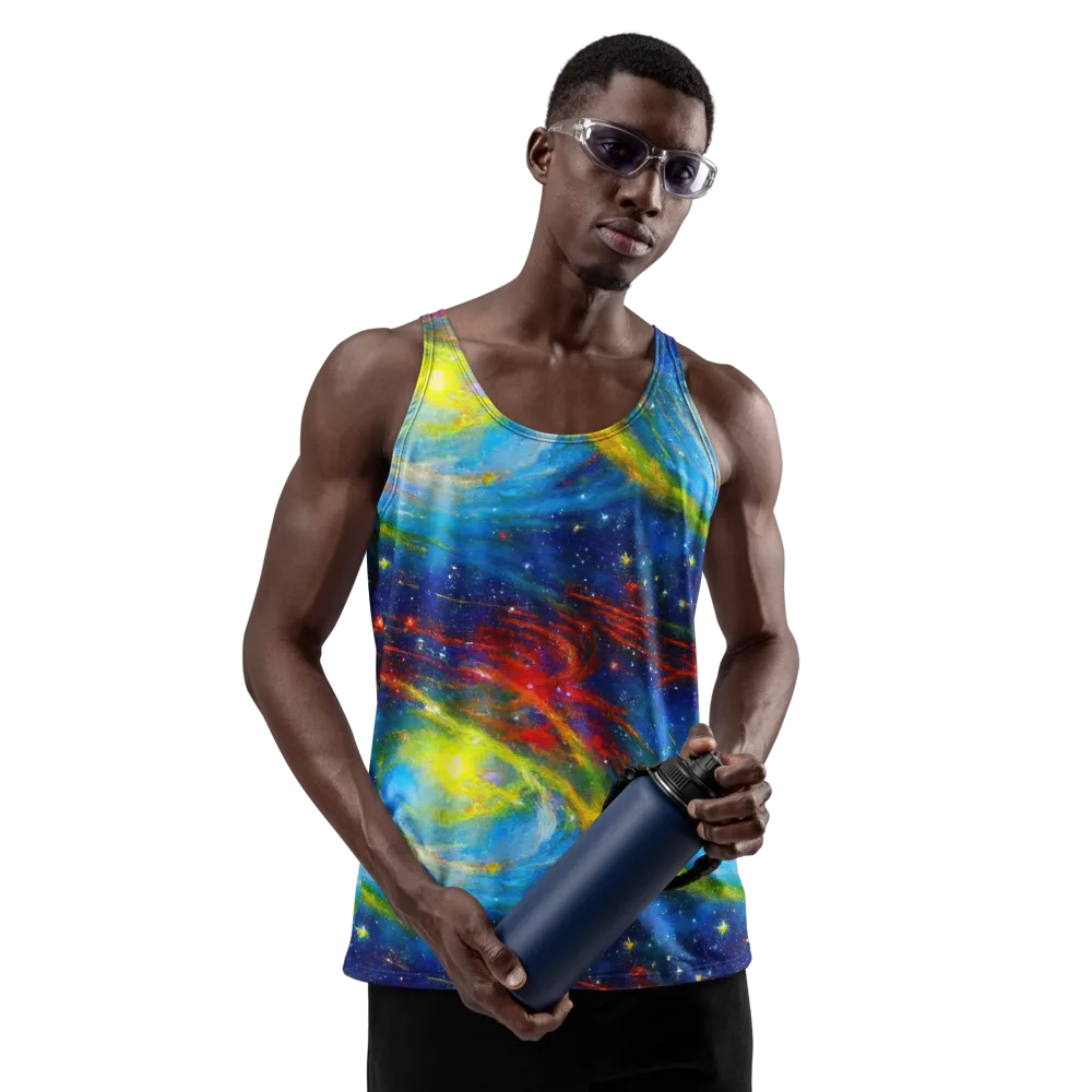 Deep-space Bloom on Men's Tank Top — Front