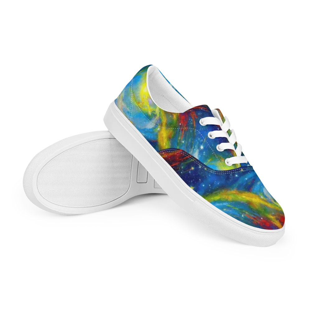 Deep-space Bloom on Men's Lace-Up Canvas Shoes — Right Front