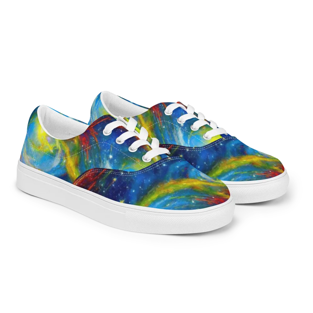 Deep-space Bloom on Men's Lace-Up Canvas Shoes — Right Front
