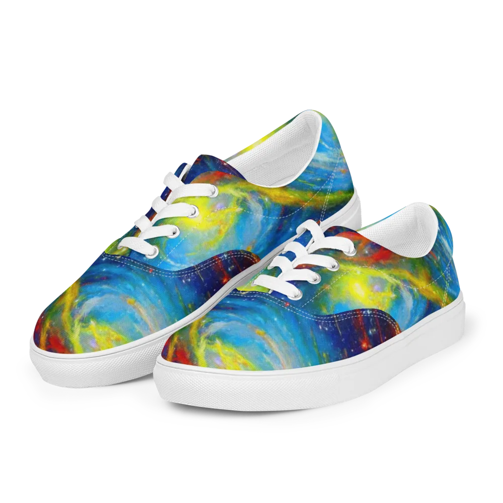 Deep-space Bloom on Men's Lace-Up Canvas Shoes — Left Front