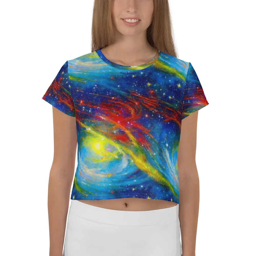 Deep-space Bloom on Crop Tee — Front